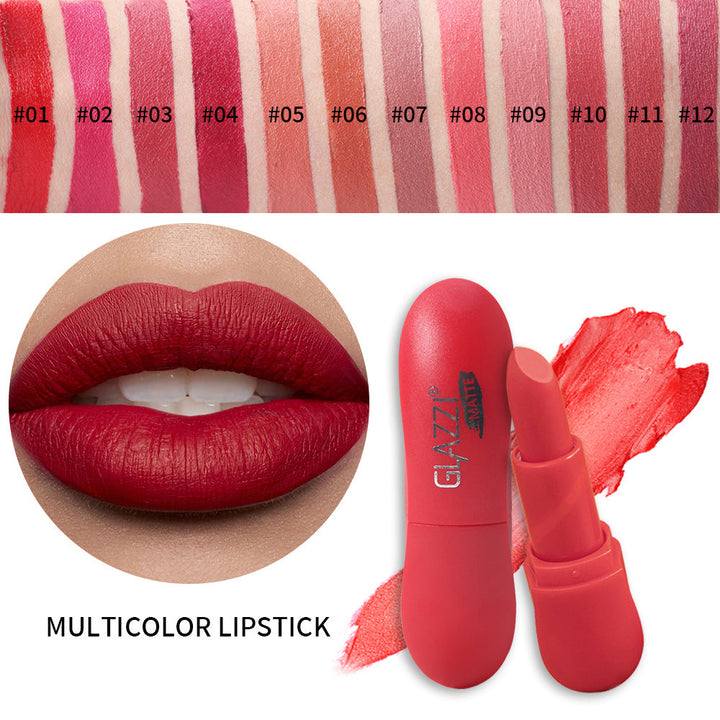 12-Color Matte Lipstick Set for Long-Lasting Color