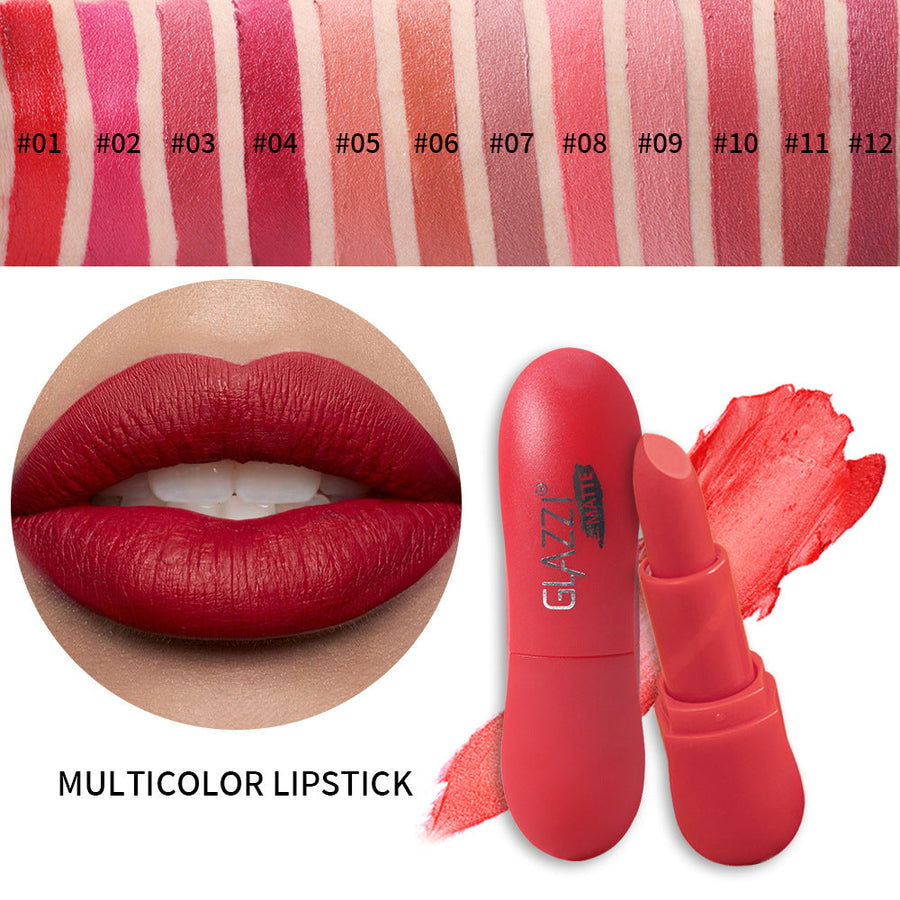 12-Color Matte Lipstick Set for Long-Lasting Color
