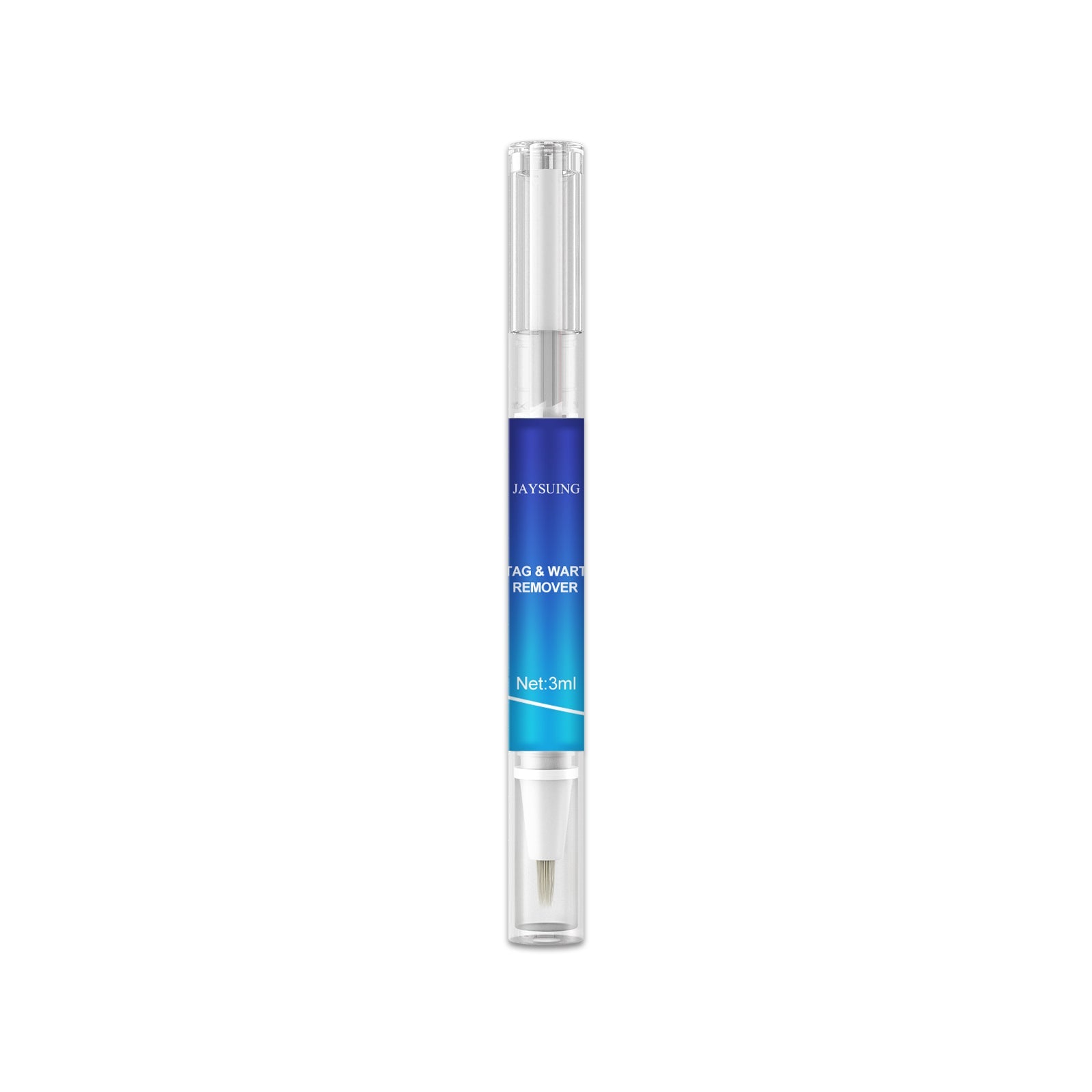 Single blue and cyan gradient pen with clear brush applicator on white background