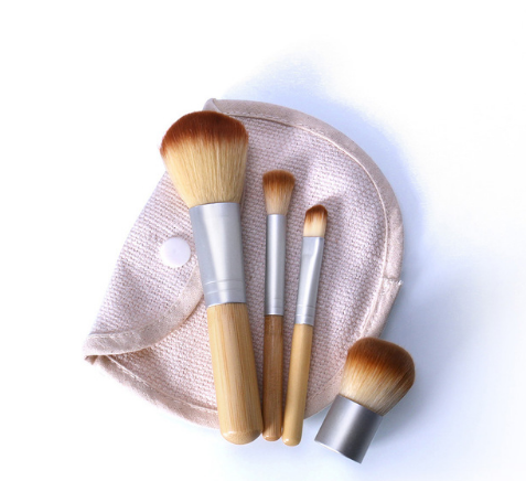 4-Piece Bamboo Makeup Brush Set — Flawless Foundation