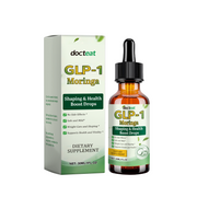 Docteat GLP-1 Moringa Shaping & Health Boost Drops product shot with white box and amber dropper bottle