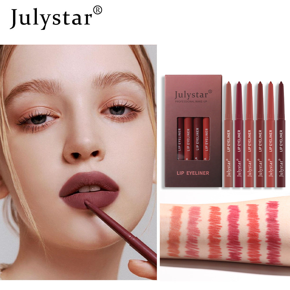 Six-Piece Lip Liner Set for Precise Matte Definition