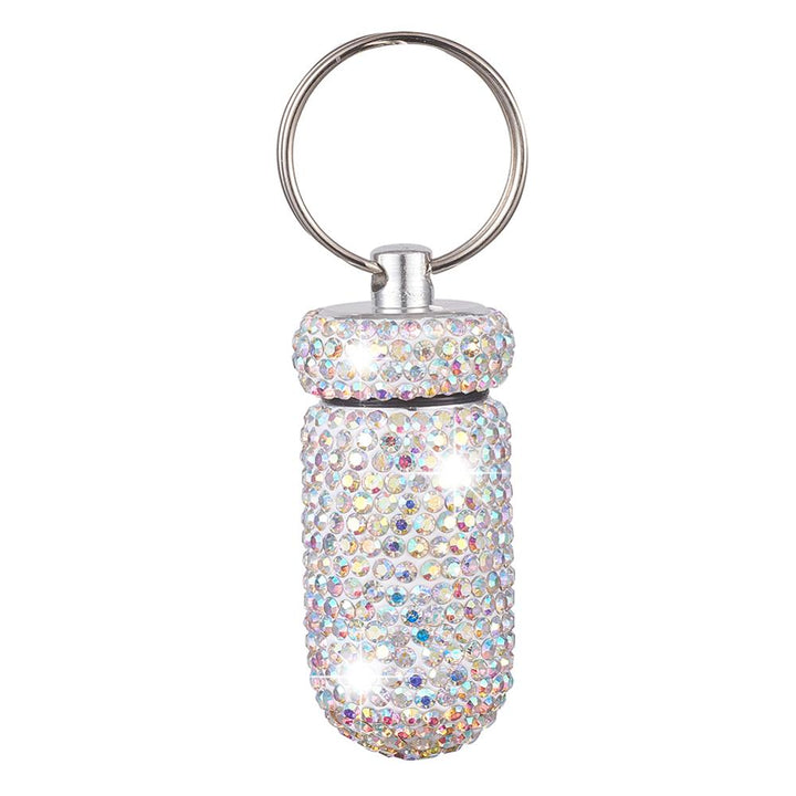 Rhinestone Pill Box Keychain — Glamorous On‑the‑Go