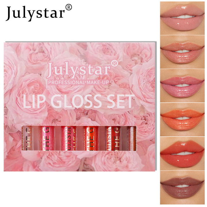 6-Piece Lip Gloss Set for Glossy, Hydrated-Looking Lips
