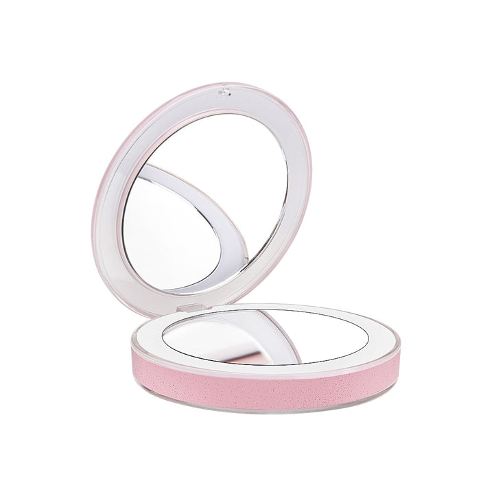 LED Mini Makeup Mirror — 3X Magnification, Rechargeable