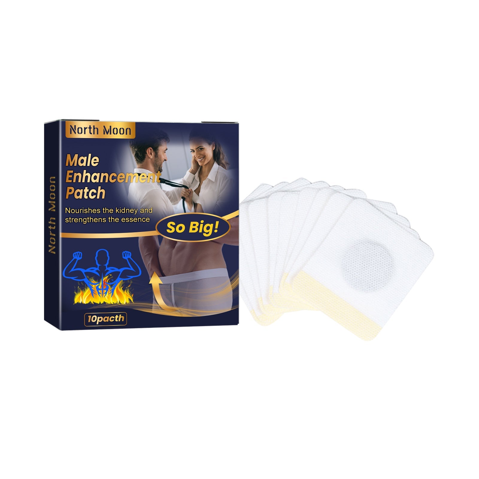 North Moon Male Enhancement Patch box with 10 patches displayed