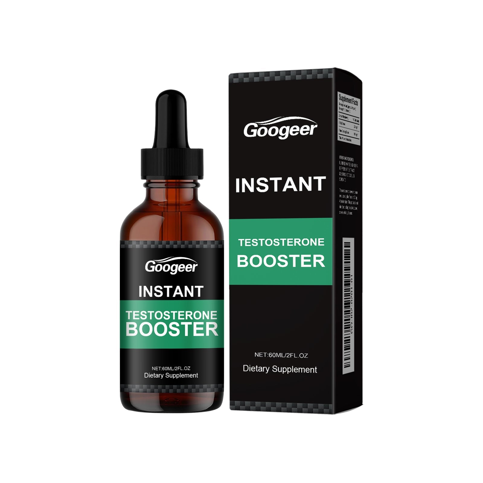 Googeer Instant Testosterone Booster bottle and packaging displayed on white background
