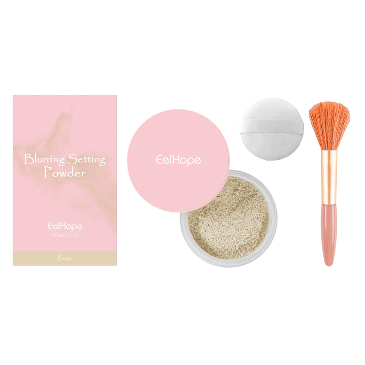 Setting Powder With Brush for a Soft, Blurred Matte Finish