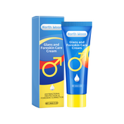 North Moon Glans and Foreskin Care Cream tube and box displayed together against white background