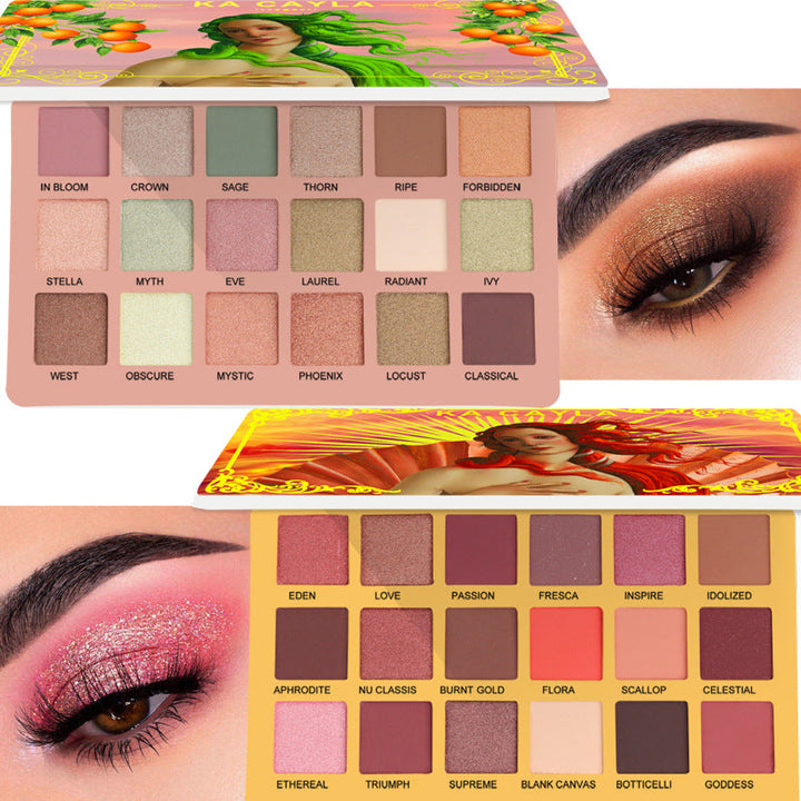 18-Shade Matte & Metallic Eyeshadow Palette for Looks