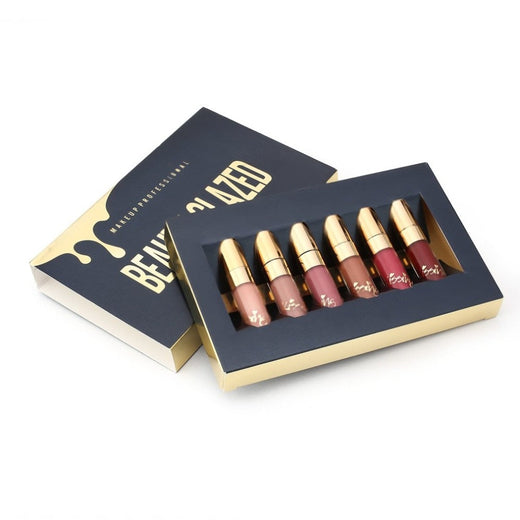 Matte Liquid Lipstick Set, 6 Coordinated Beauty Shades