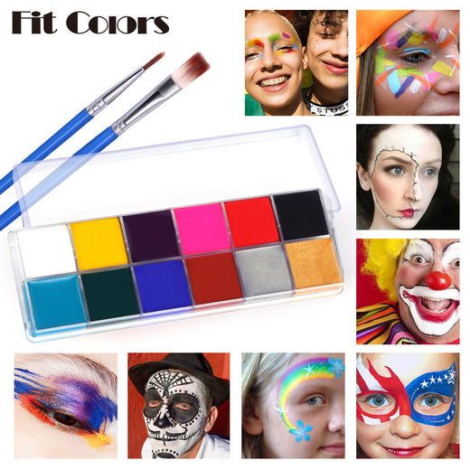 Face And Body Paint Palette With 12 Vibrant Colors