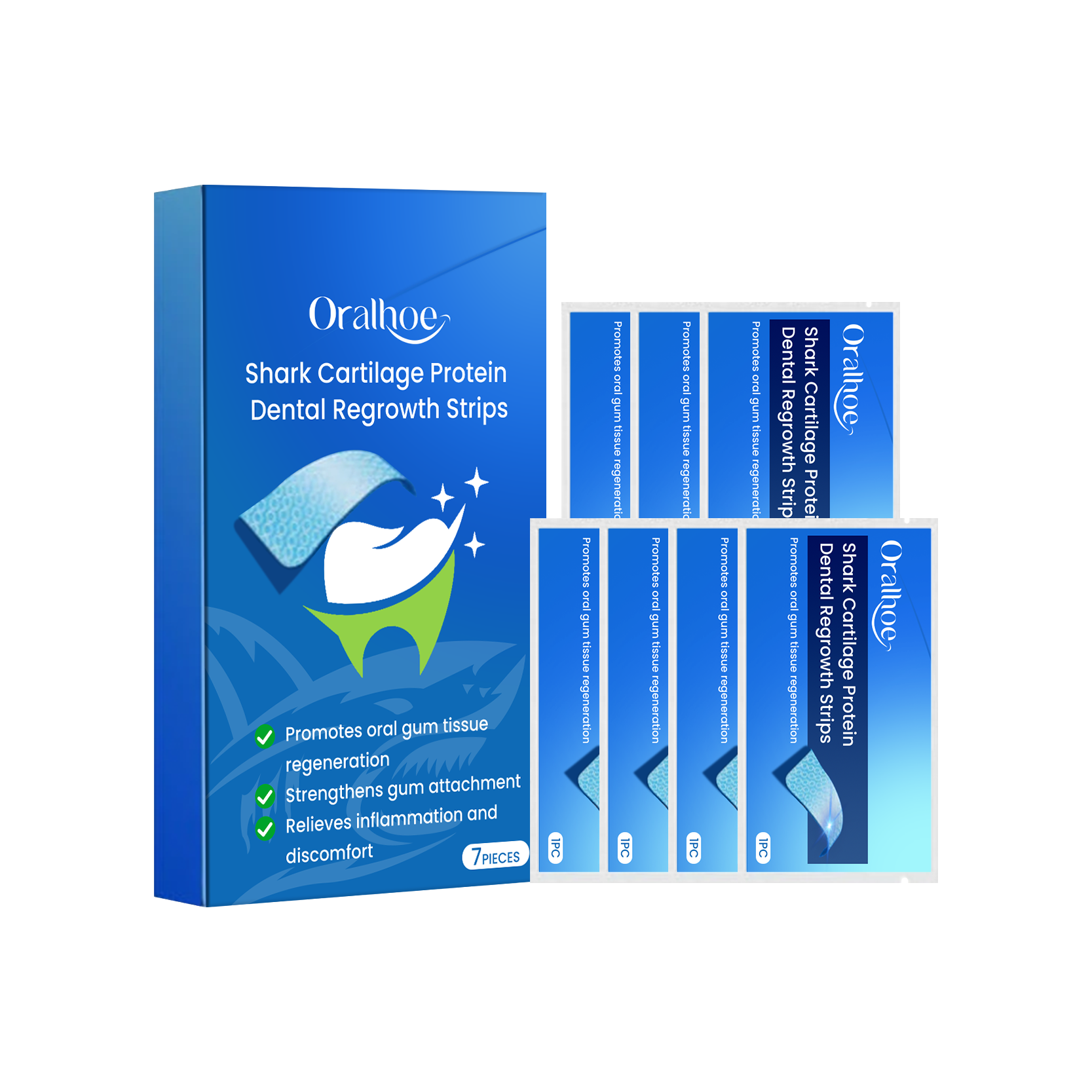 Product packaging and sachets displayed on white background