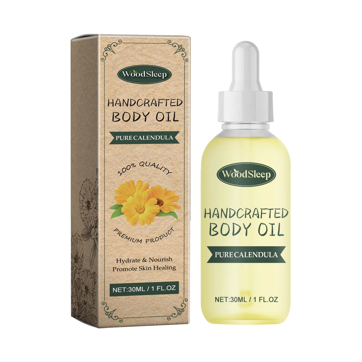 Calendula Body Oil for Dry, Red, Scar-Prone Skin Care