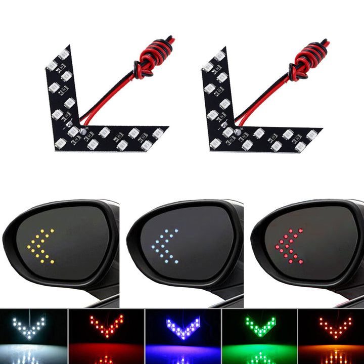 2 Pcs/lot 14 SMD LED Arrow Panel For Car Rear View Mirror