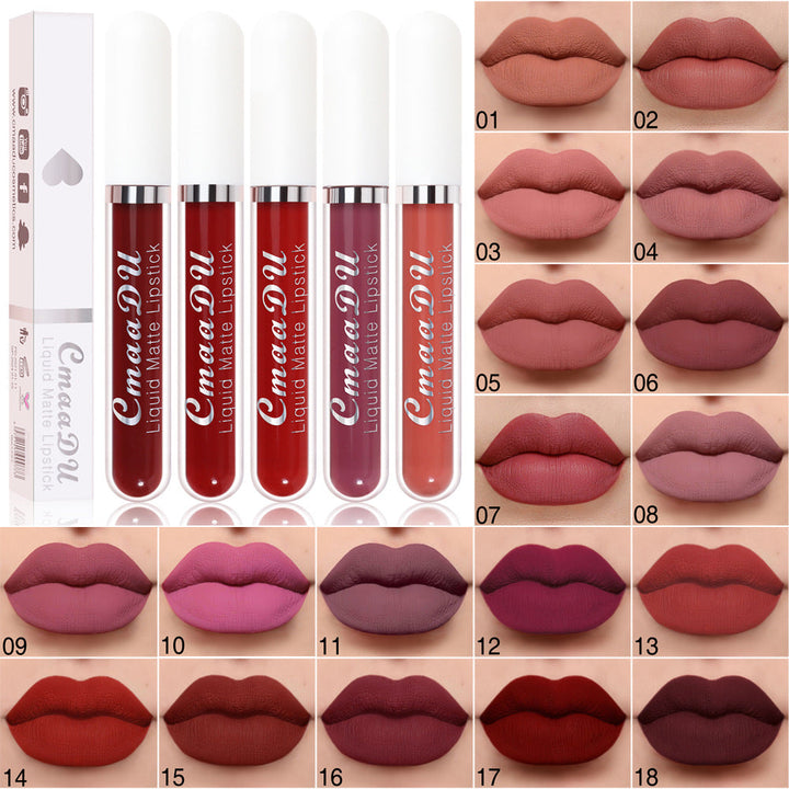 Matte Liquid Lipstick, Waterproof 18-Color Collection