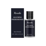 Roxelis Alluring Pheromones men's perfume bottle with black box packaging on white background