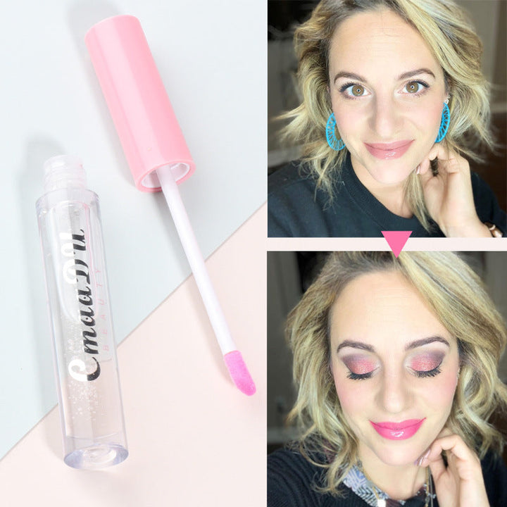 Color-Changing Lip Glaze for Warm Pink Glossy Shine