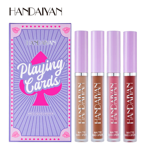 Matte Liquid Lipstick Set of 4 | Nude, Berry & Red