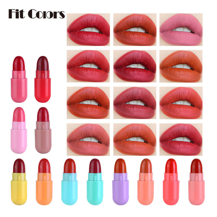 Mini Matte Lipstick Set: 12 Portable Velvet Shades