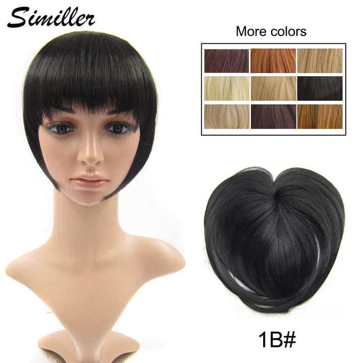 Clip In Bangs Synthetic — Blunt Fringe Hairpiece in 9+