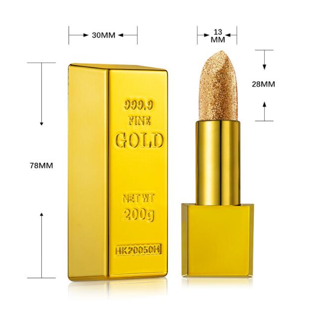 Glitter Lipstick Moisturizing Velvet Matte Gold Makeup