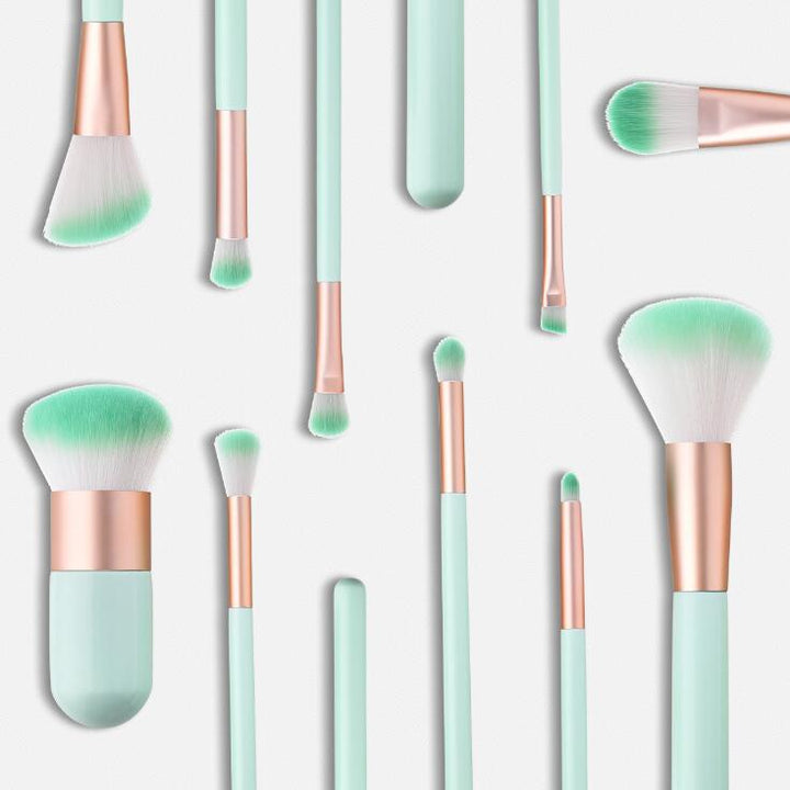 Makeup Brush Set — 10 Ultra-Soft Ombre Brushes with Rose Gold