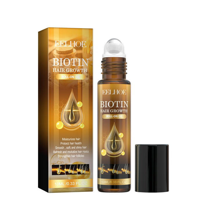 Biotin Hair Oil Roll-On for Fuller-Looking, Shinier Hair