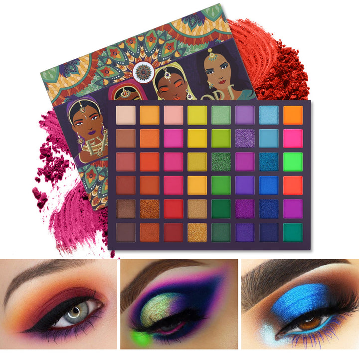 48-Color Eyeshadow Palette for Bold Colorful Looks