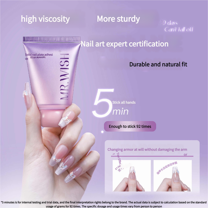 Nail Glue Gel X — 5‑Minute Set, 92 Uses, Damage‑Free Removal