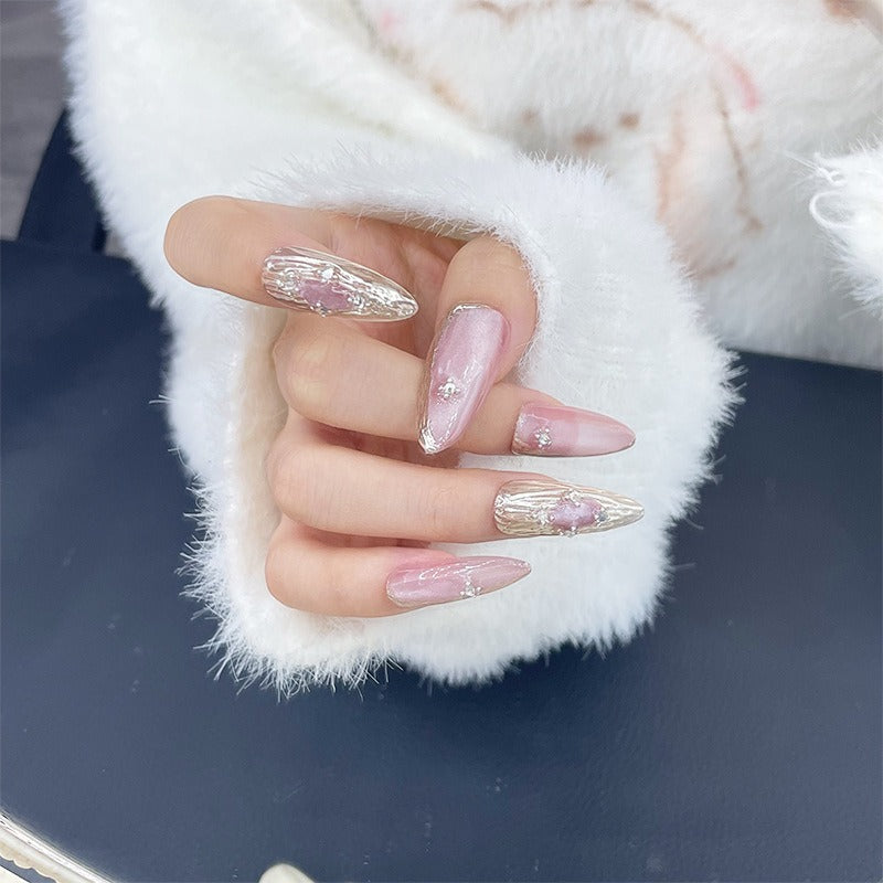 Crystal Cat's Eye Press-On Nails — Salon-Quality Manicure