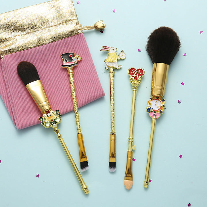 Makeup Brush Set – 5‑Pc Wonderland Character Brushes Magical