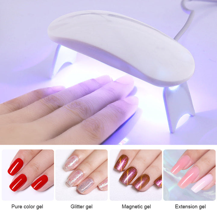 6W UV LED Nail Lamp – Fast Gel Curing, Portable USB Charging