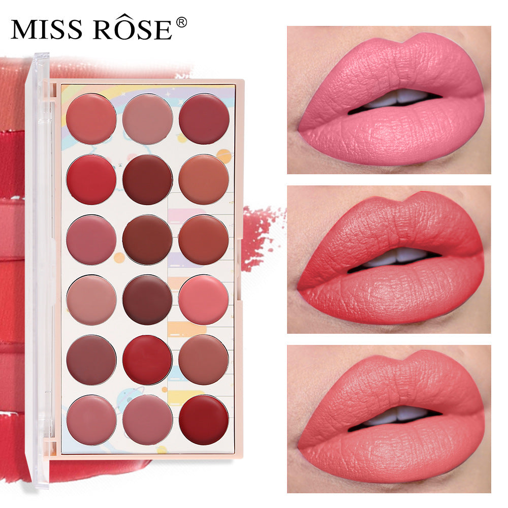 18-Color Matte Lipstick Palette for Versatile Lip Looks
