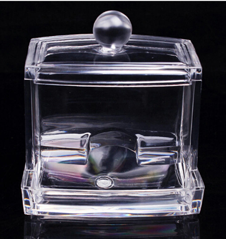 Cotton Swab Holder — Crystal Organizer with Side Slot