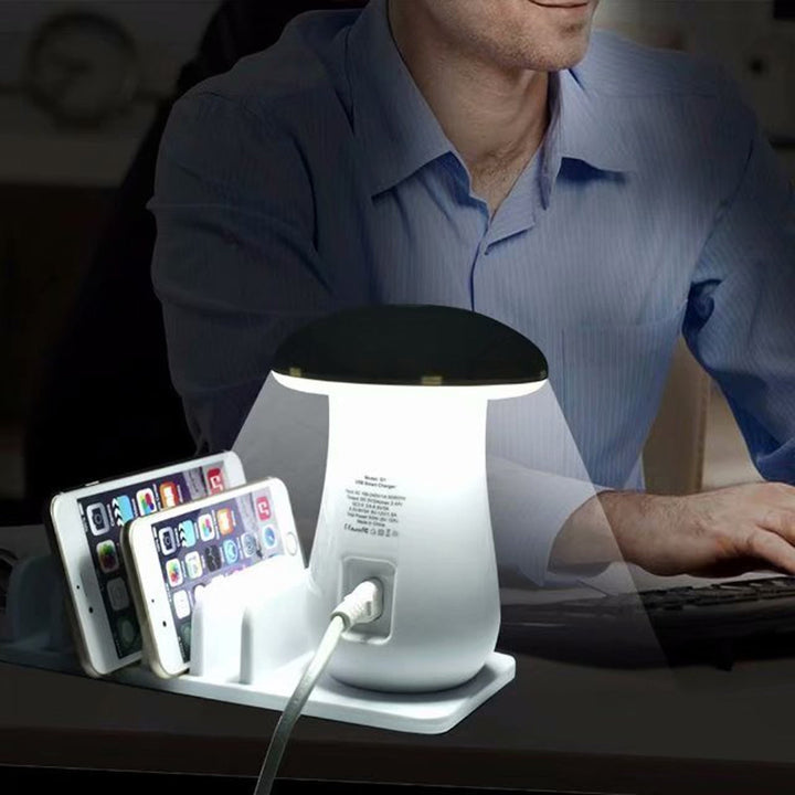 Mushroom Lamp Charging Station — Power 5 Devices, QC3.0