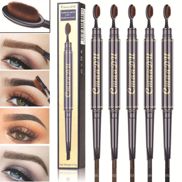 Eyebrow Pencil with Brush for Defined, Groomed Brows