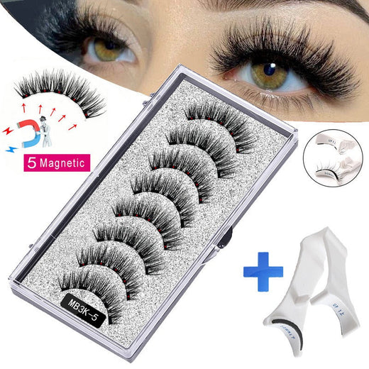 Magnetic Eyelash Kit — 5 Pairs, No Glue Applicator