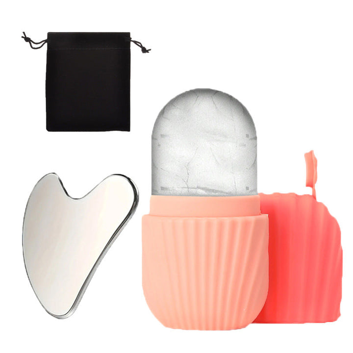 Ice Roller & Gua Sha Set for Face Depuffing & Pain Relief