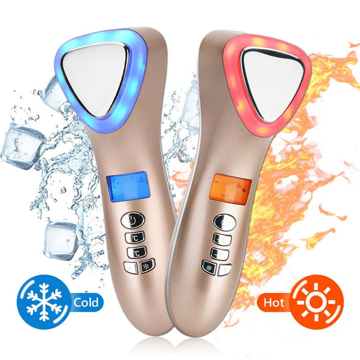 Hot & Cold Cryotherapy Facial Device — LED & Ultrasonic