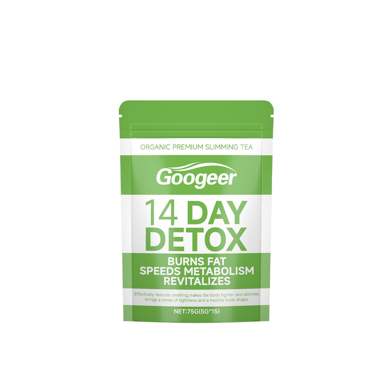 Googeer 14 Day Detox organic premium slimming tea pouch displayed against clean white background