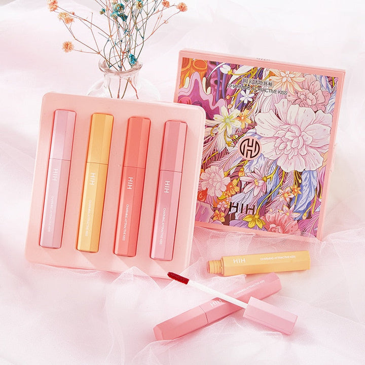 Lip Gloss Set: Four Moisturizing Vivid Color Shades