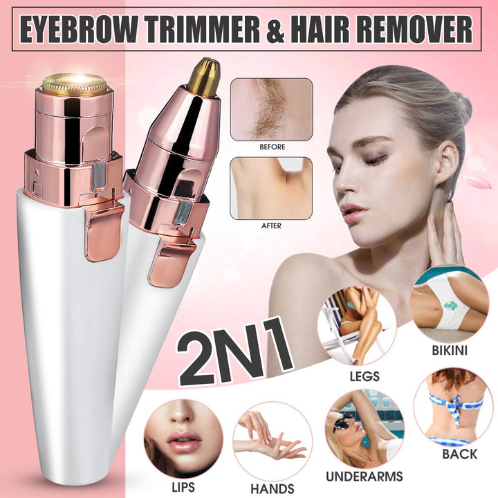 Epilator Shaver & Eyebrow Trimmer – 2‑in‑1 Rechargeable