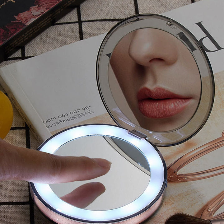 LED Compact Travel Makeup Mirror — Flawless Lighting Anywhere