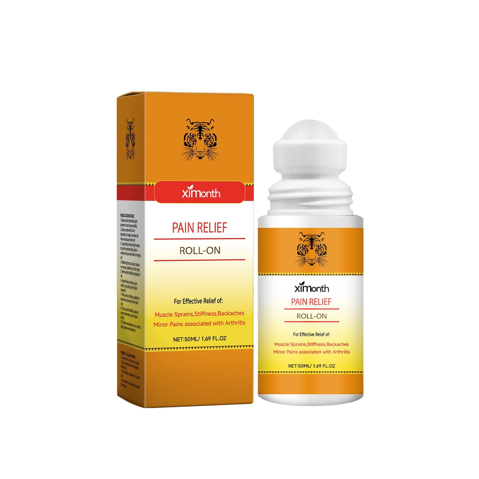 Product box and roll-on bottle displayed together against white background
