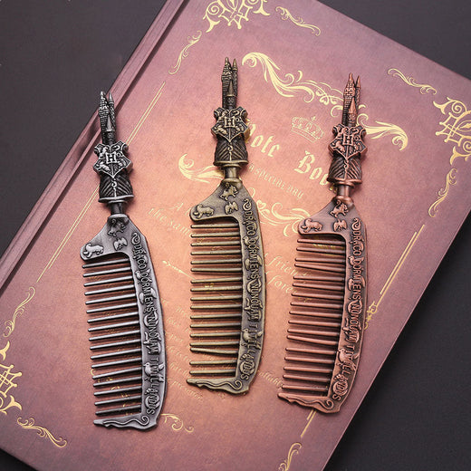 Harry Potter Engraved Metal Comb — Hogwarts Antique Hair