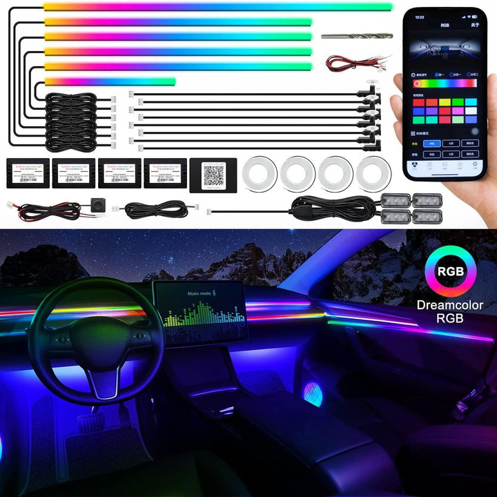 256-Color Ambient Car Lighting — App-Controlled Neon