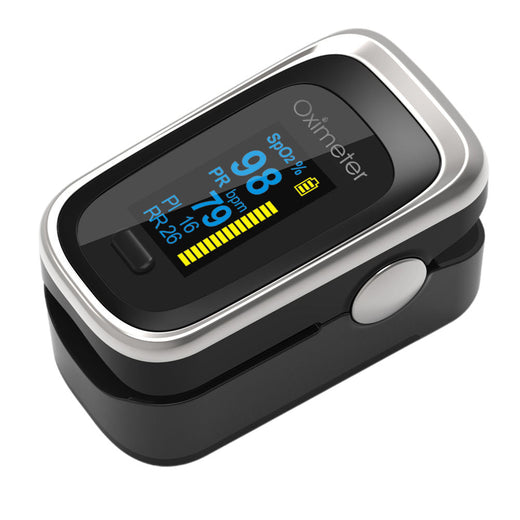 Finger Pulse Oximeter — 4-in-1 SpO2, Pulse, Perfusion & Breath
