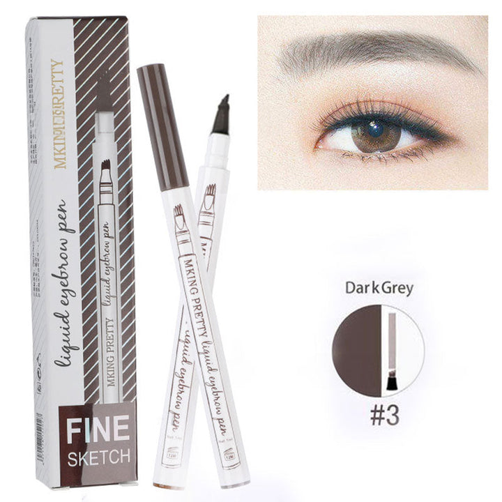 Four-Prong Eyebrow Pen for Natural Hair-Like Strokes