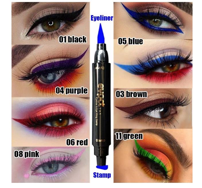 Dual-Ended Stamp Eyeliner For Sharp Cat-Eye Wings